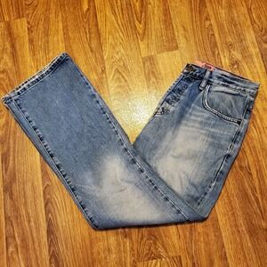 Vintage 90s Mossimo Mossissue Blue Jeans 30X32 Light Wash Slash Pocket Baggy‎